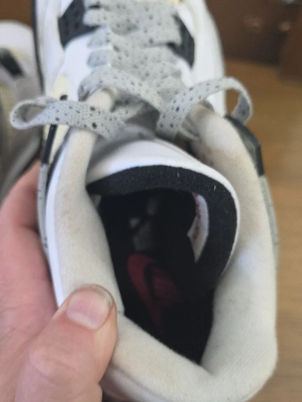 Jordan White with Gray and Red Accents Retro Sneaker Size 11